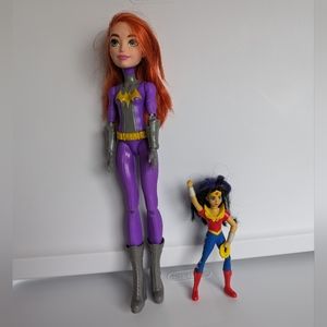 DC Comics Batgirl Wonder Woman Action Figures 12in 5in Mattel McDonald's Toy Set